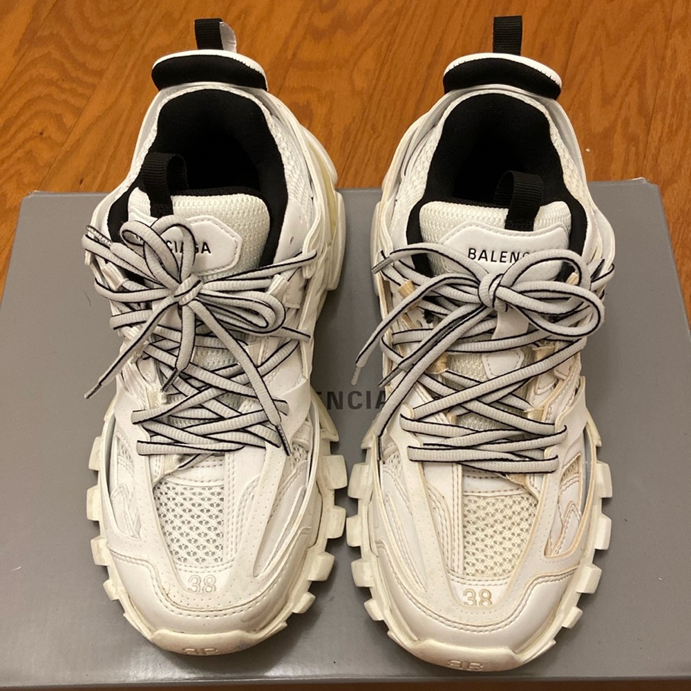 BALENCIAGA Women shoes: Women Track Sneaker, size 38 and white/ black color.
